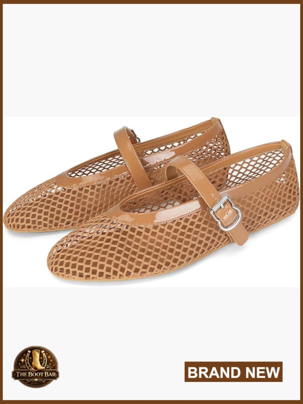 Mesh Ballet Flats with Buckle Strap Comfy Casual Office Shoes